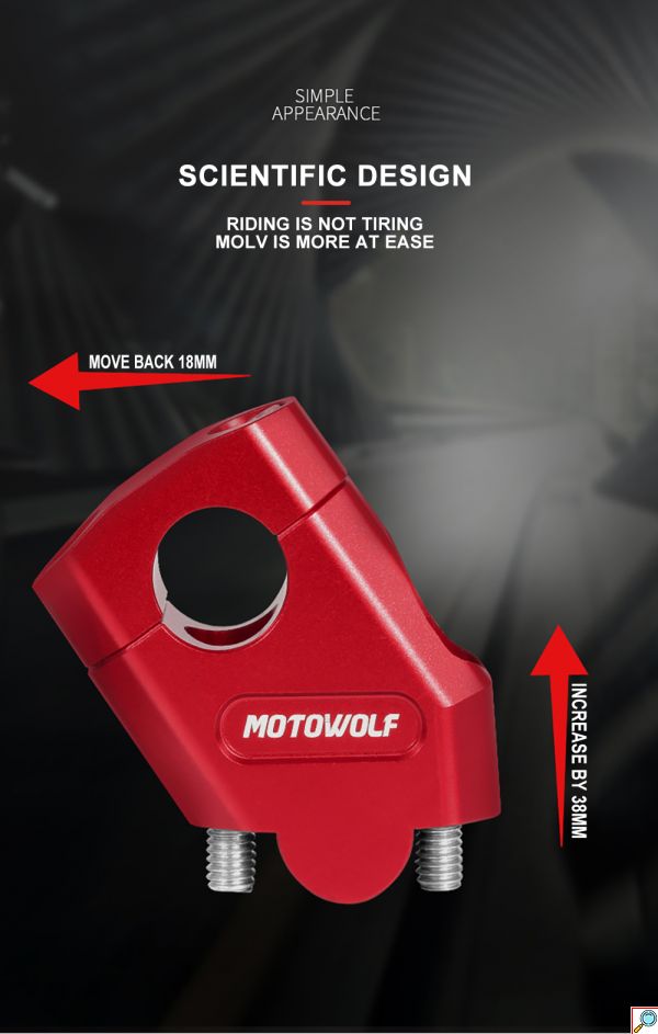Motowolf Αποστάτες Τιμονιού Μοτοσυκλέτας 5cm Φ22mm