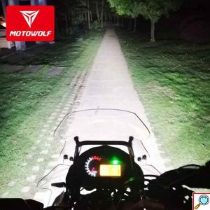 Σετ Προβολάκια Αλουμινίου Μοτοσυκλέτας Motowolf 36W 6500Κ με 3 Λειτουργίες Φωτισμού - Μαύρα