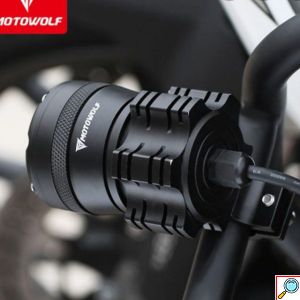 Σετ Προβολάκια Αλουμινίου Μοτοσυκλέτας Motowolf 36W 6500Κ με 3 Λειτουργίες Φωτισμού - Μαύρα
