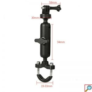 Motowolf Πολυγωνική Βάση Αλουμινίου για Τιμόνι Μηχανής για Action Camera με Ρύθμιση 360 Μοιρών
