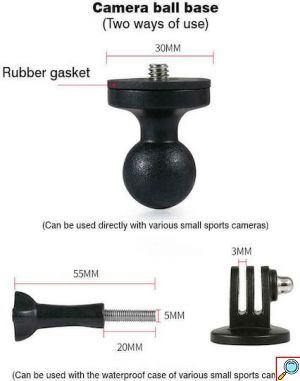 Motowolf Πολυγωνική Βάση Αλουμινίου για Τιμόνι Μηχανής για Action Camera με Ρύθμιση 360 Μοιρών