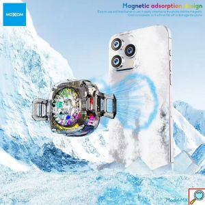 Μαγνητικό Ανεμιστηράκι Ψύξης Κινητού Moxom με LCD Οθόνη, RGB και MagSafe