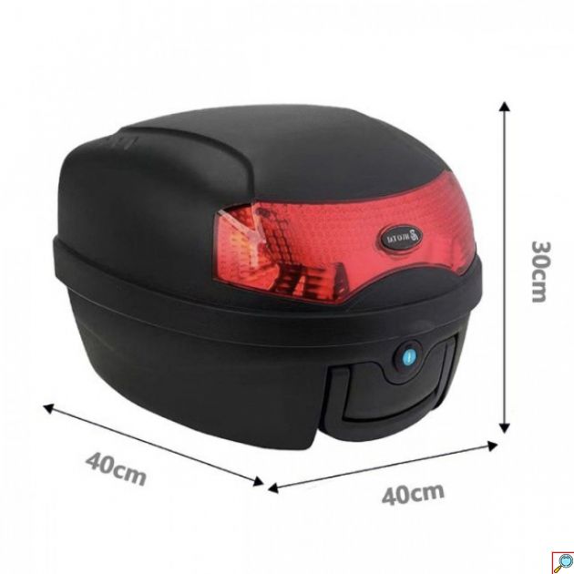 Μπαγκαζιέρα Μοτοσυκλέτας A68 Χωρητικότητας 50Lt με Ανακλαστικές Επιφάνειες - Βαλίτσα Αποθήκευσης Μηχανής Μαύρο