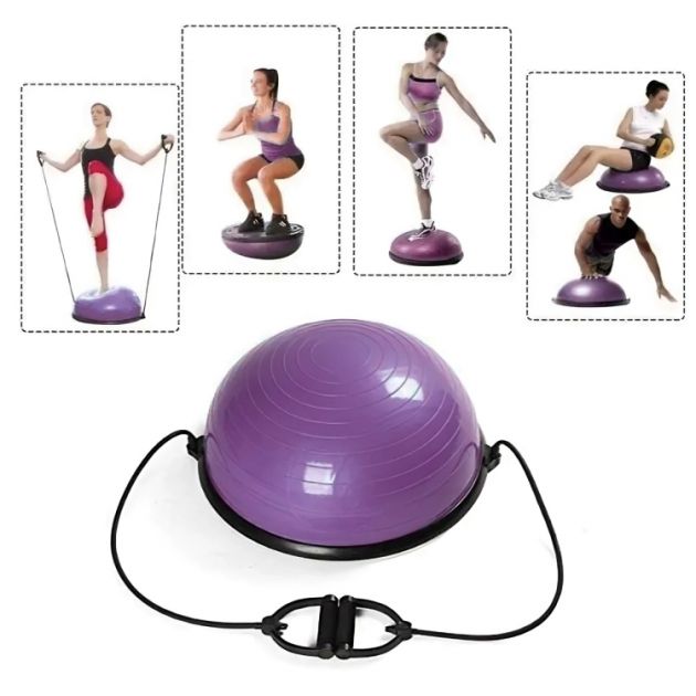 Μπάλα Ισορροπίας με Λάστιχα Αντίστασης για Γυμναστική - Half Ball Bosu 