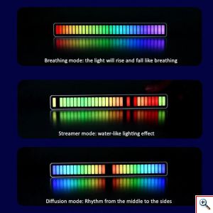 Διακοσμητική Μπάρα Φωτισμού LED RGB Επαναφορτιζόμενη Sound-Sensitive με Βάση Στήριξης