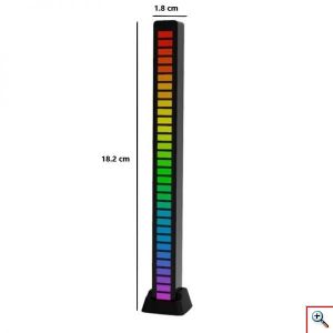 Διακοσμητική Μπάρα Φωτισμού LED RGB Επαναφορτιζόμενη Sound-Sensitive με Βάση Στήριξης D08-RGB
