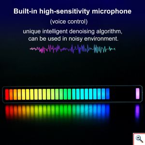 Διακοσμητική Μπάρα Φωτισμού LED RGB Επαναφορτιζόμενη Sound-Sensitive με Βάση Στήριξης D08-RGB