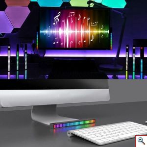 Διακοσμητική Μπάρα Φωτισμού LED RGB Επαναφορτιζόμενη Sound-Sensitive με Βάση Στήριξης D08-RGB