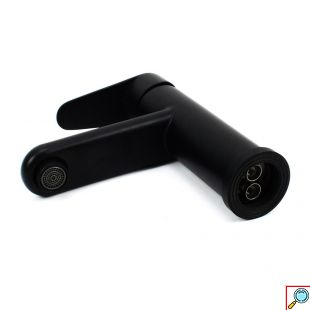 Inox Αναμεικτική Μπαταρία Νιπτήρα Μπάνιου 17.5cm Μαύρο MACHI