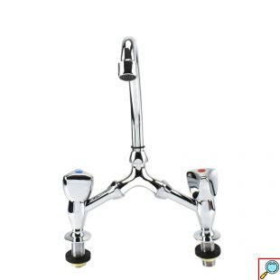 Inox Κλασική Μπαταρία Νιπτήρα Μπάνιου 31cm AKTIS