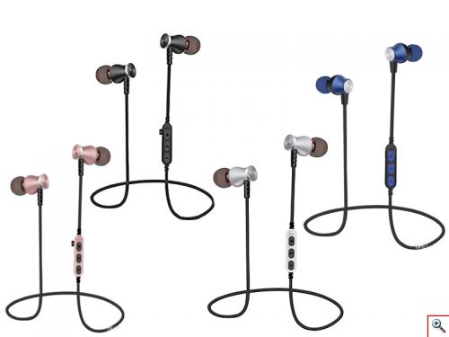Μαγνητικά Ασύρματα Ακουστικά με micro SD Θύρα - Deepbass In-Ear Metal Bluetooth Headset Stereo