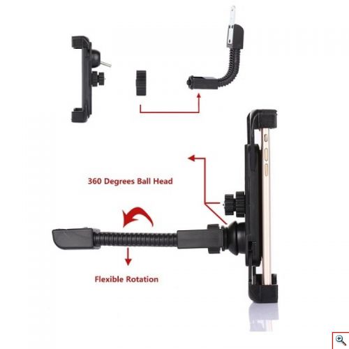 Περιστρεφόμενη Βάση - Δαγκάνα Κινητού για Μηχανή και Ποδήλατο