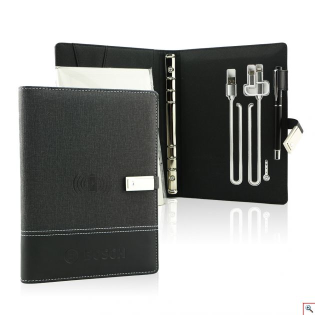 Σημειωματάριο - Μπαταρία Φορτιστής - Personalized Wireless Charging Notebook Power Bank 8.000mAh