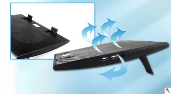 Βάση Στήριξης Laptop Με Διπλό Ανεμιστήρα για Ψύξη & 2 USB - Notebook Cooling Pad Χαμηλού Θορύβου