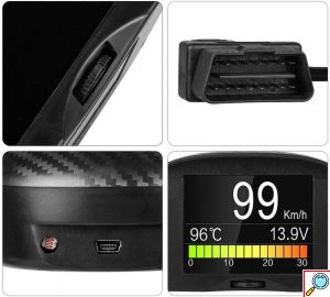 OBD 2 Διαγνωστικό Αυτοκινήτου 11 Λειτουργίες με Οθόνη HUD Ψηφιακό με Καλώδιο