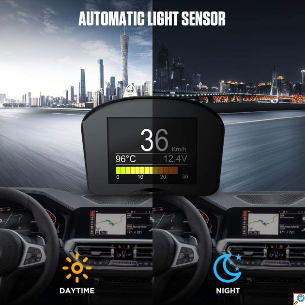 OBD 2 Διαγνωστικό Αυτοκινήτου 11 Λειτουργίες με Οθόνη HUD Ψηφιακό με Καλώδιο