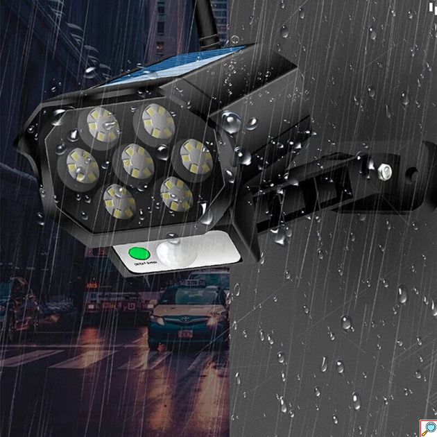 Mini Αδιάβροχο Ηλιακό 42 LED Φωτιστικό Δρόμου & Ομοίωμα Κάμερας Ασφαλείας Dummy με Φωτοκύτταρο, Αισθητήρα Κίνησης & Τηλεχειριστήριο - Μαύρο