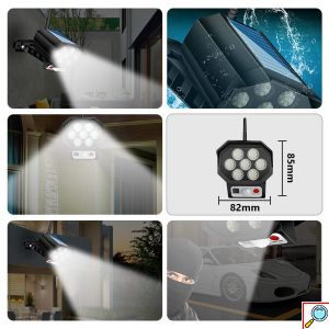 Mini Αδιάβροχο Ηλιακό 42 LED Φωτιστικό Δρόμου & Ομοίωμα Κάμερας Ασφαλείας Dummy με Φωτοκύτταρο, Αισθητήρα Κίνησης & Τηλεχειριστήριο - Μαύρο