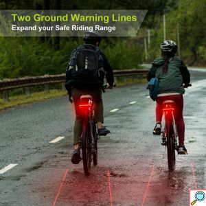 Οπίσθιο Ασύρματο Φανάρι Laser Ποδηλάτου Επαναφορτιζόμενο με Usb και Φλας με Χειριστήριο στο Τιμόνι - Meilan