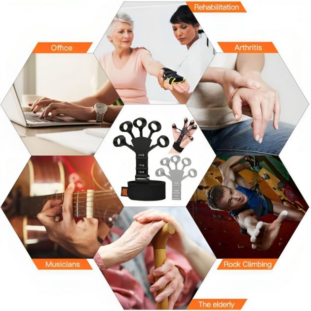 Όργανο Ενδυνάμωσης Χεριού & Δακτύλων Καουτσούκ - Με 3 Επίπεδα Αντίστασης - Hand Grip Strengthener