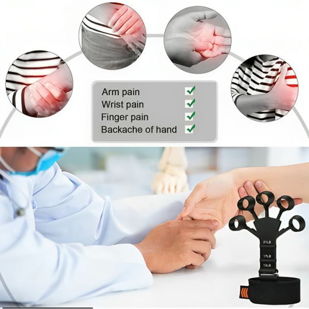 Όργανο Ενδυνάμωσης Χεριού & Δακτύλων Καουτσούκ - Με 3 Επίπεδα Αντίστασης - Hand Grip Strengthener
