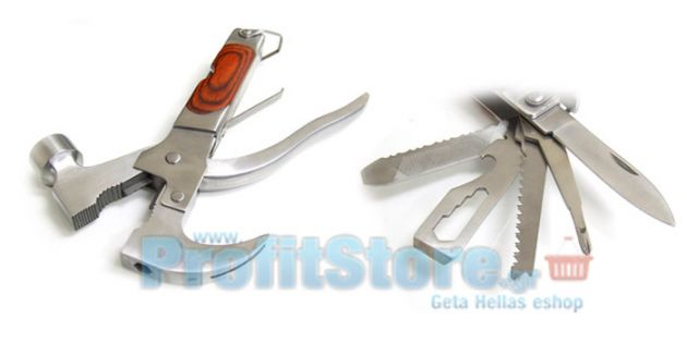 Πολυεργαλείο 10 σε 1 με Σφυρί, Πένσα, Μαχαίρι, Λίμα, Πριόνι, Ανοιχτήρι και Κατσαβίδια 