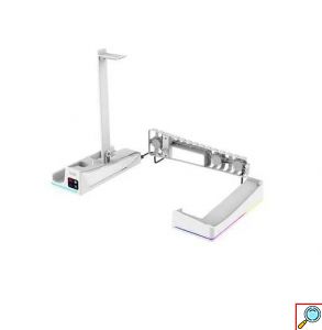 Οριζόντια Βάση PS5 Slim iPega με RGB Φωτισμό Λευκή – Αντιολισθητική και Εργονομική