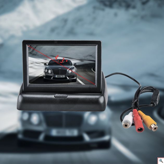Αναδιπλούμενη Οθόνη Αυτοκινήτου Παρκαρίσματος TFT - LCD Monitor 4.3