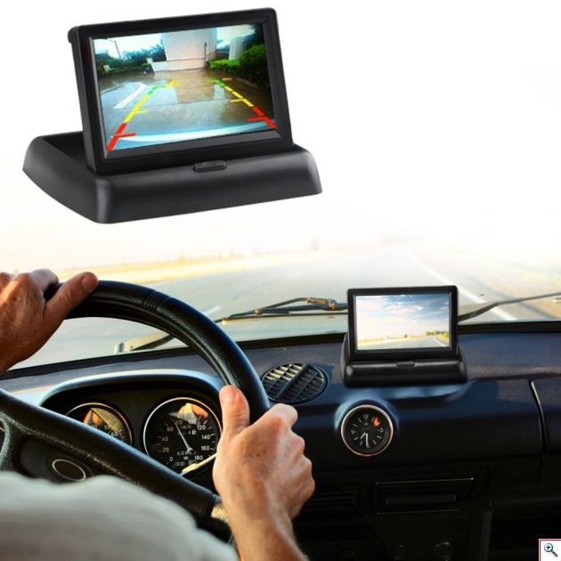 Αναδιπλούμενη Οθόνη Αυτοκινήτου Παρκαρίσματος TFT - LCD Monitor 4.3