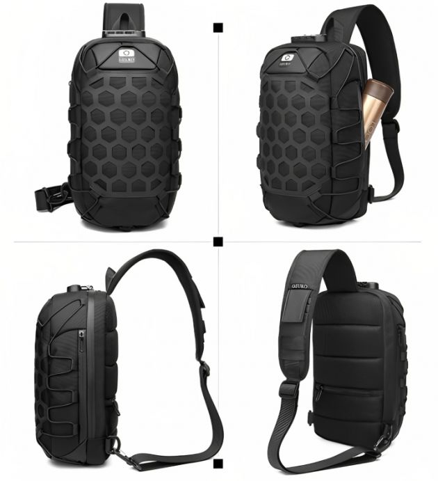 Ozuko Ανδρική Αντικλεπτική Oxford Τσάντα Ώμου Αδιάβροχη - Μαύρη