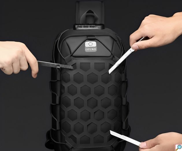 Ozuko Ανδρική Αντικλεπτική Oxford Τσάντα Ώμου Αδιάβροχη - Μαύρη