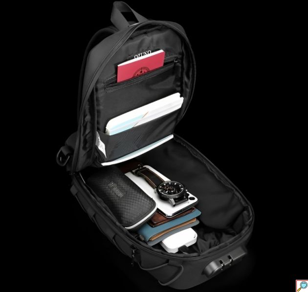 Ozuko Ανδρική Αντικλεπτική Oxford Τσάντα Ώμου Αδιάβροχη - Μαύρη