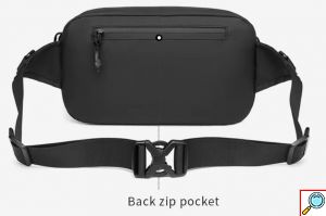 Ozuko Ανδρικό Τσαντάκι Μέσης - Crossbody Αδιάβροχο - 3.8L - Μαύρο