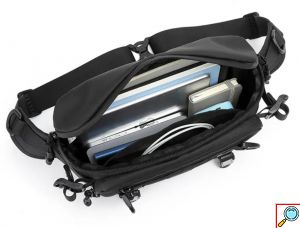 Ozuko Ανδρικό Τσαντάκι Μέσης - Crossbody Αδιάβροχο - 3.8L - Μαύρο