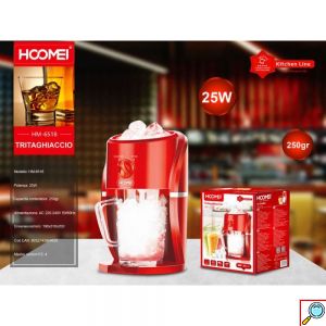 Ηλεκτρικός Παγοθραύστης με Ισχύ 25W, Αντιολισθητική Πόδια, Επιλογή Μεγέθους Πάγου και Χωρητικότητα 1.1 Λίτρα Hoomei Κόκκινος