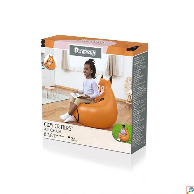 Παιδική Φουσκωτή Πολυθρόνα Αλεπού 72x72x64 cm - Bestway - Cozy Critters