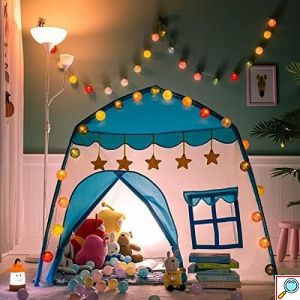 Παιδική Σκηνή Pop-Up Σπιτάκι με Κουρτίνες & Παράθυρα για 3+ Eτών 130x100x100cm Ροζ Playtent