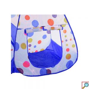 Pop-Up Παιδική Σκηνή - Παιδότοπος με Σπιτάκι, Μίνι Μπασκέτα, Μπαλοπισίνα & Τούνελ - Kids Playtent Μπλε