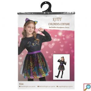 Παιδική Αποκριάτικη Στολή Φόρεμα Γατούλα με Στέκα Αυτάκια - Carnavalista