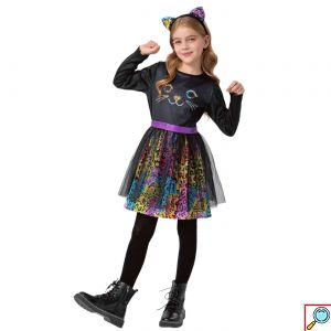 Παιδική Αποκριάτικη Στολή Φόρεμα Γατούλα με Στέκα Αυτάκια - Carnavalista