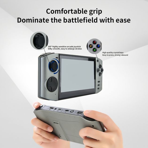 Retro Κονσόλα HD Οθόνη 5inch 2.4G - Gameboy Παιδική Ηλεκτρονική Παιχνιδομηχανή - Ασημί - Andowl