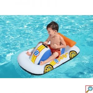 Bestway Παιδικό Φουσκωτό Σωσίβιο με Χειρολαβές Jet Ski Λευκό με Πολύχρωμα Σχέδια 110cm x 75cm 
