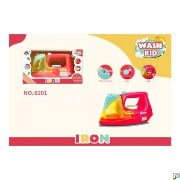 Παιδικό Ηλεκτρικό Σίδερο σε Διαφανές Κουτί για 3+ Ετών – Κόκκινο 