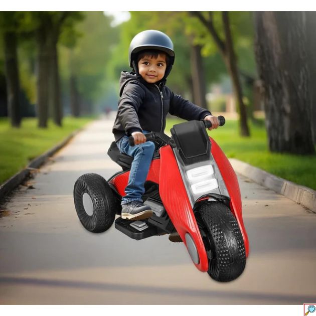 Ηλεκτροκίνητο Παιδικό Τρίτροχο Σκούτερ 6V Με Μουσική & LED για Παιδιά 3+ Κόκκινο