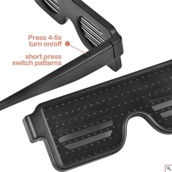 LED Επαναφορτιζόμενα Φωτιζόμενα Γυαλιά για Πάρτυ - GlowGlasses Party Light Eyeglasses