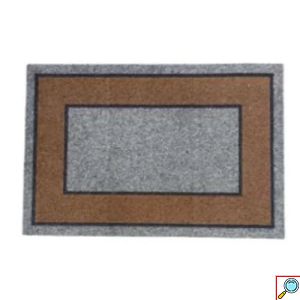 Πατάκι Εισόδου με Αντιολισθητική Βάση 40 x 60cm - Γκρι με Καφέ Σχέδιο