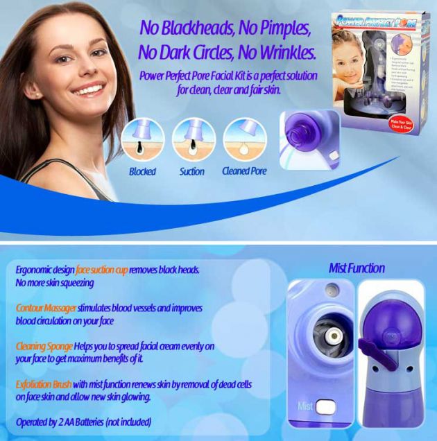 Συσκευή Καθαρισμού Προσώπου & Σμήγματος με Αναρρόφηση & Ατμό - Power Perfect Pore