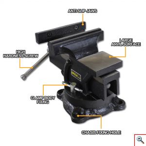 Epica Star® Περιστρεφόμενη Μέγγενη Πάγκου Heavy Duty με Σφιγκτήρα 5
