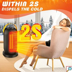 Περιστρεφόμενο Αερόθερμο 1800W με 3 Ρυθμίσεις Θέρμανσης και Ψυχρή Λειτουργία - Andowl