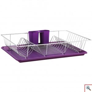 Muhler® Ατσάλινη Πιατοθήκη με Δίσκο Υγρών 48x31x10cm Μοβ